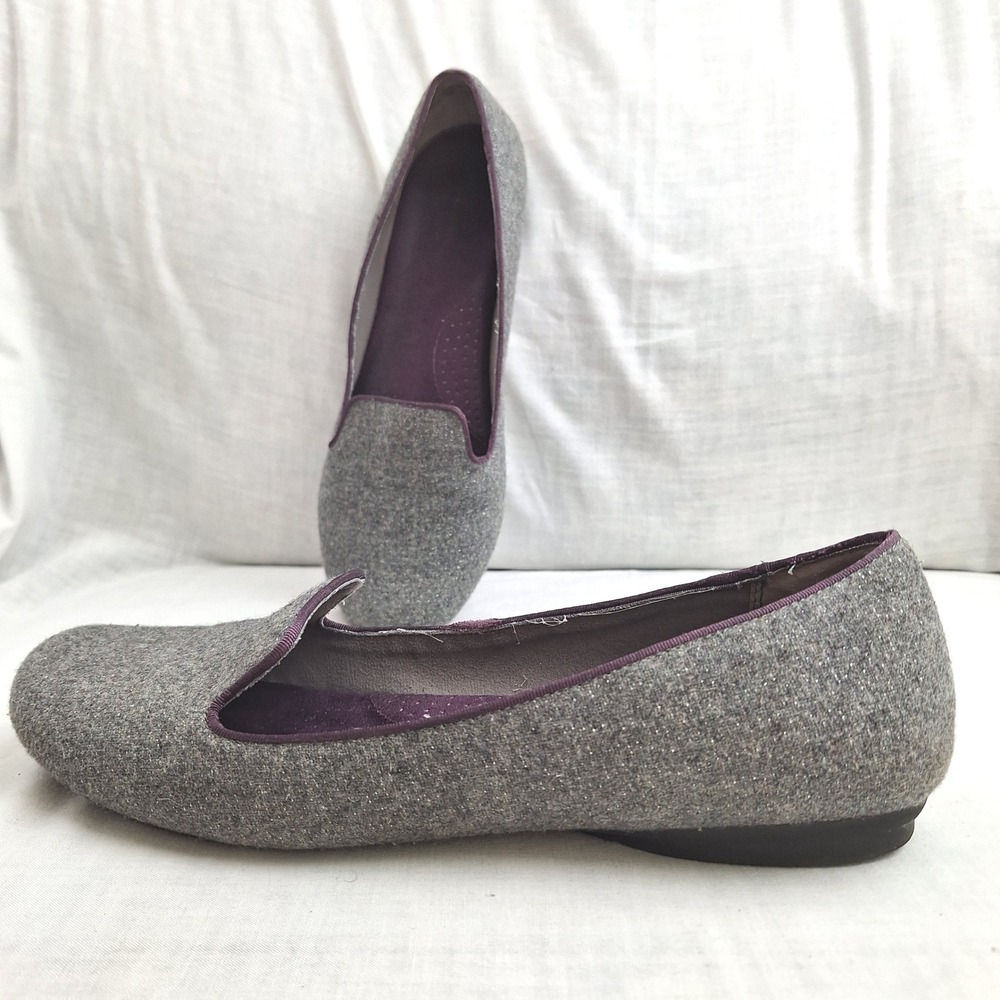 Quiet Luxury Sonoma Grey 9.5 Wool Blend Smoking Slipper Flats SNANABELGREY Women
